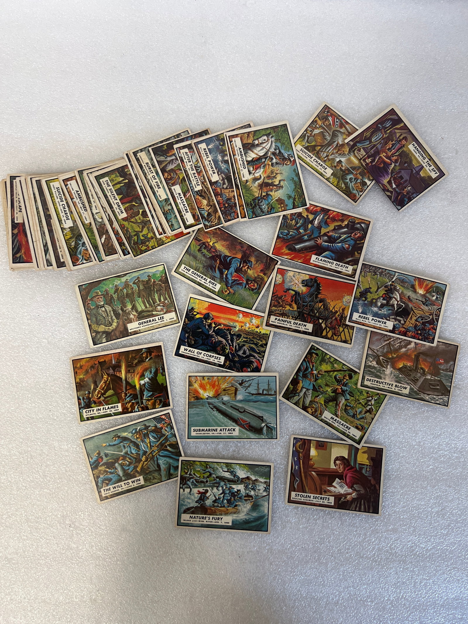 1962 Topps Civil War Lot of 78: As pictured Seventy Eight in the lot