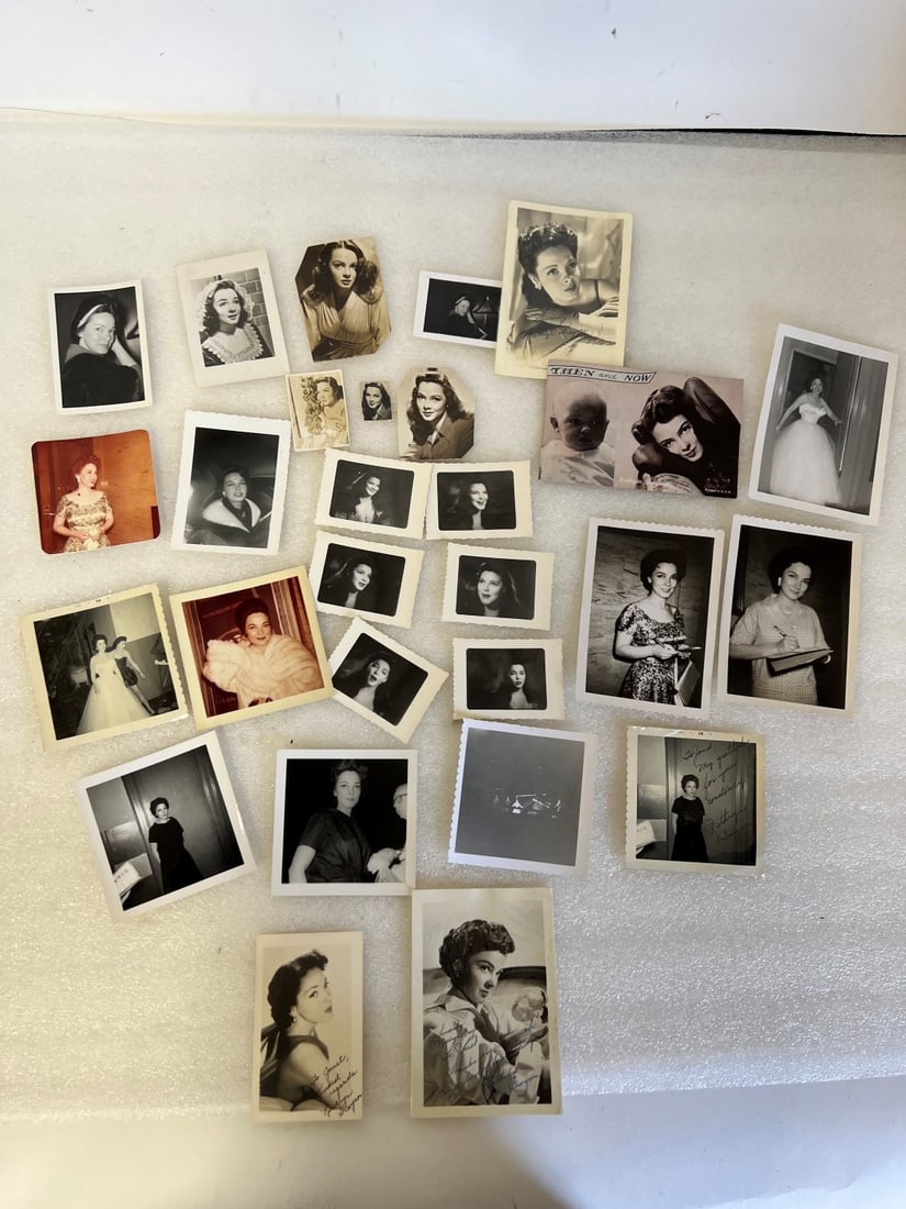 Kathryn Grayson Autographed Photos (3) and 25 others.: Three are autographed, others are candid of various sizes.