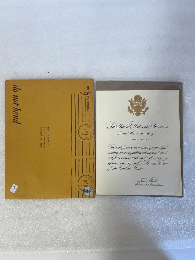 USA Jimmy Carter Certificate James L. Bruce (1 of 1)