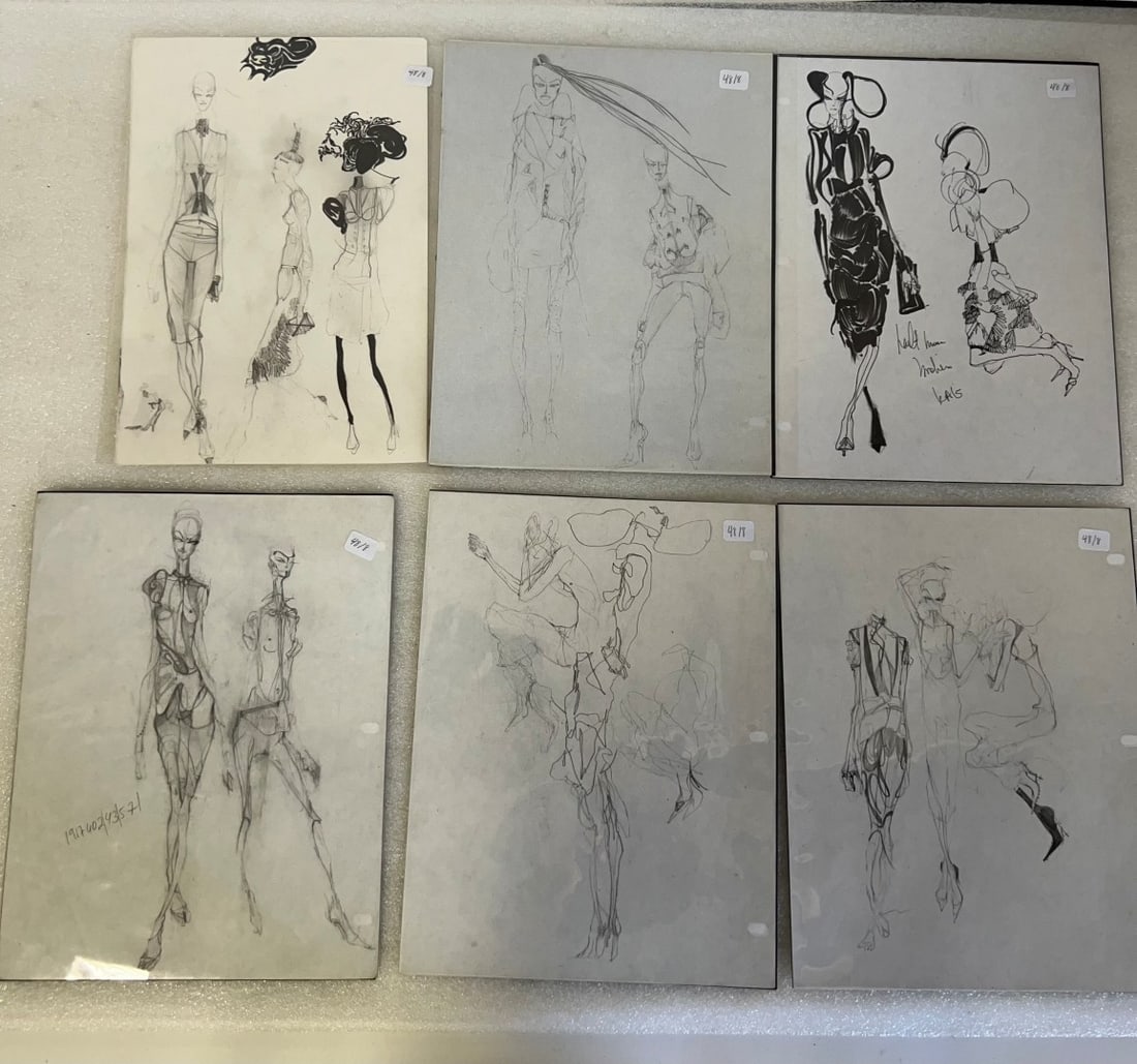 Mixed Media Drawings (8): Watercolor, Ink Wash and possibly charcoal. Possibly Russian C 1930's -1940's Consigned by an heir of the artist. 11"H x 8 1/2"