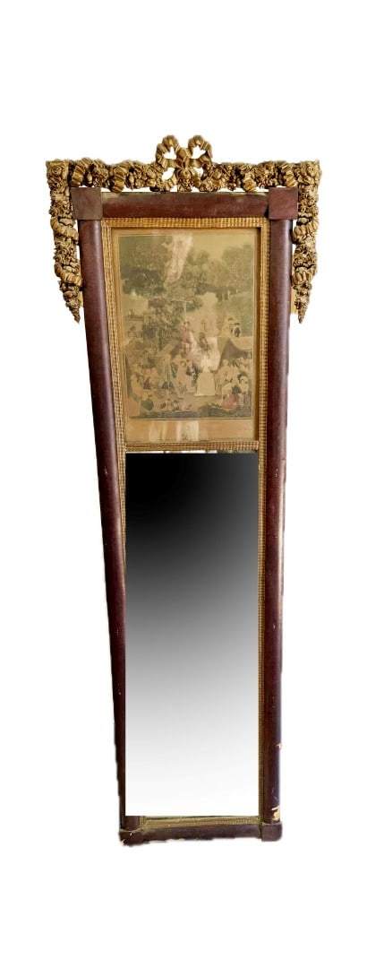 French Louis XVI Style Mahogany Trumeau Pier Mirror (1 of 6)