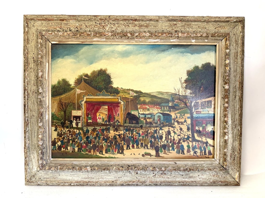 Jean Fous; 20thC. French Oil Le Grand Circus Signed (1 of 6)
