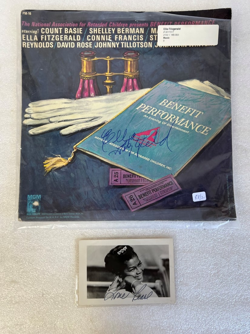 Ella Fitzgerald Autographed Sgd Album Cover & Pearl Bailey Signature (1 of 1)