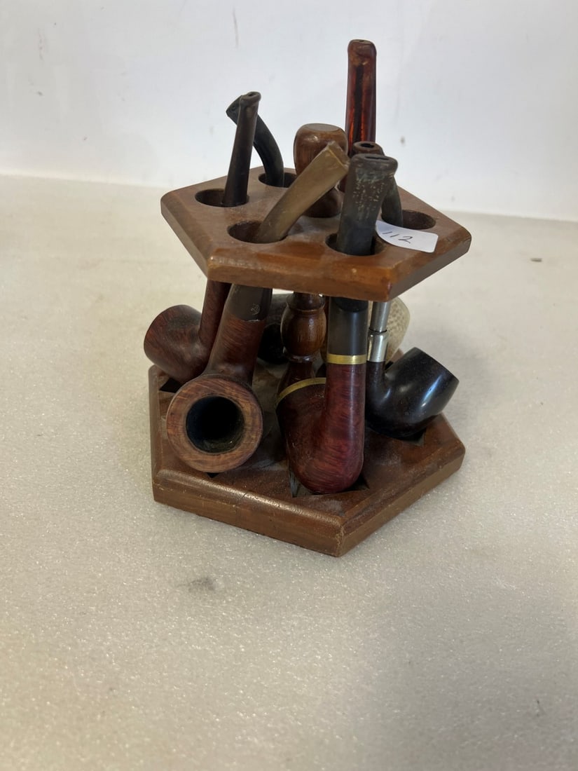 Collector's Lot of Pipes on Pipe Rack (7) (1 of 1)