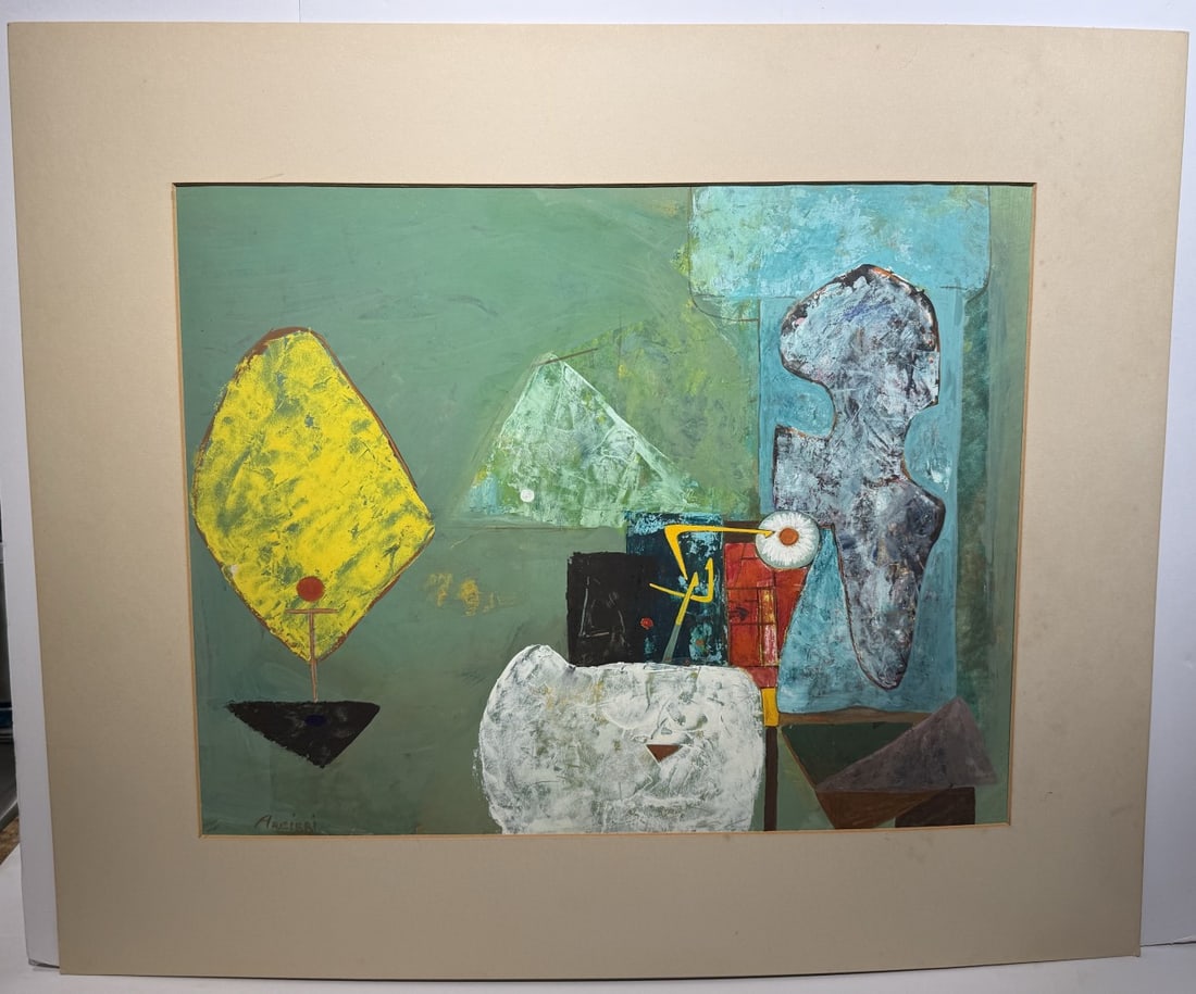 Eugene Arcieri; 20thC. American Modernist Gouache Signed (1 of 4)