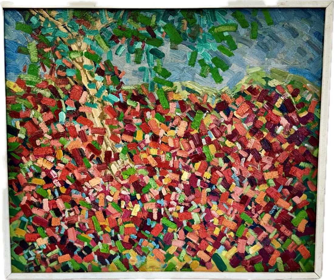 Lynne Drexler; 20thC. Modernist Oil Summer Flower Signed (1 of 4)