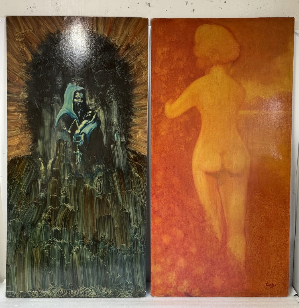 Egordon; Two(2) 20thC. Modernist Oils Signed (1 of 6)