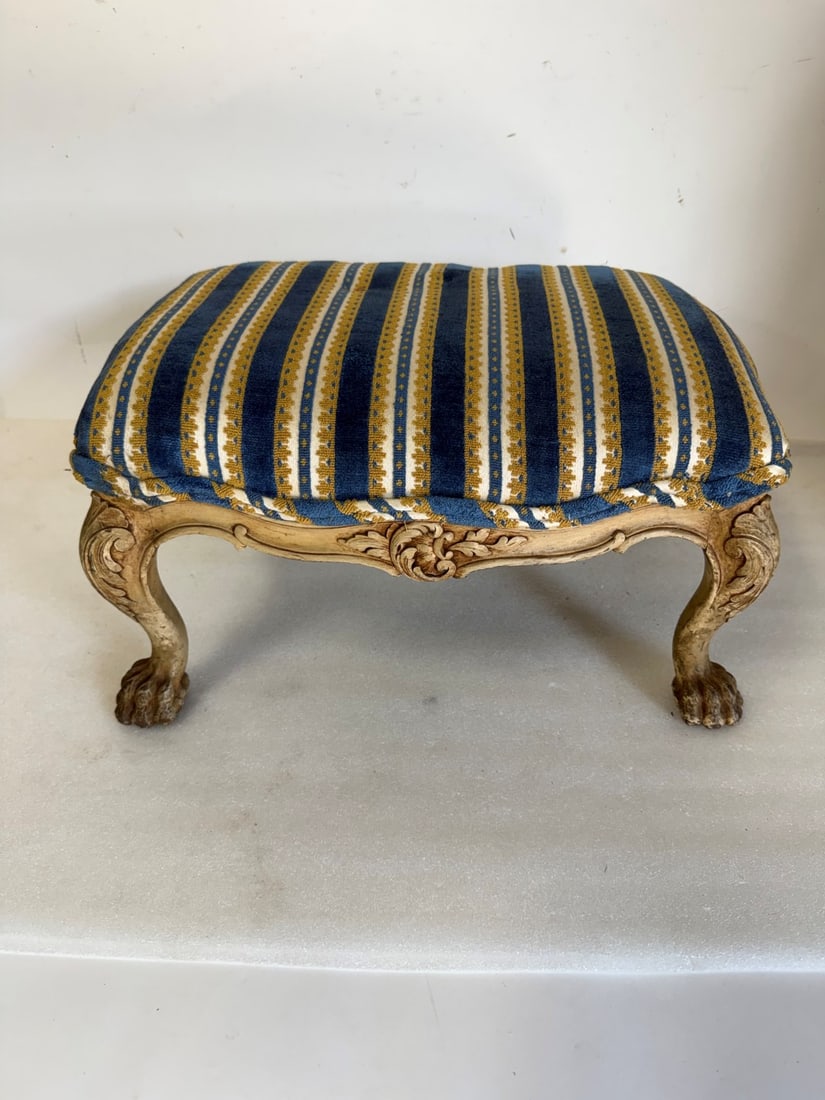 Antique Upholstered Foot Stool (1 of 3)