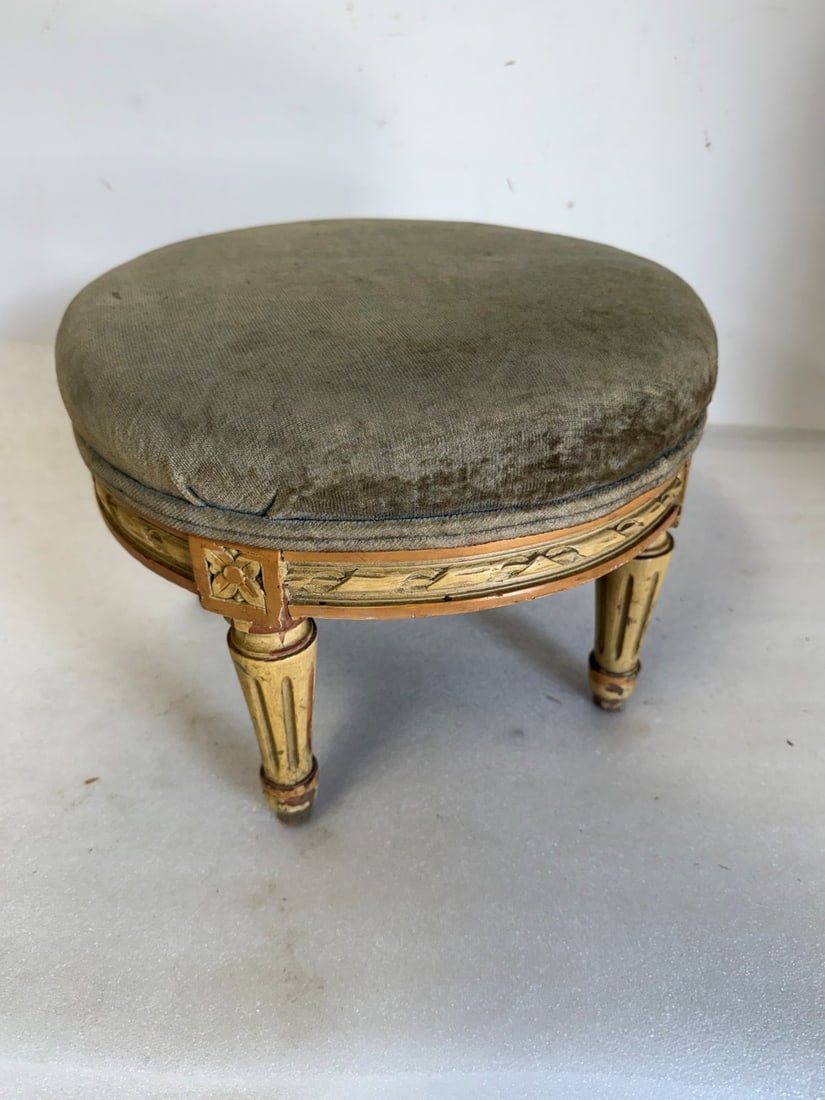 Antique Upholstered Foot Stool (1 of 3)