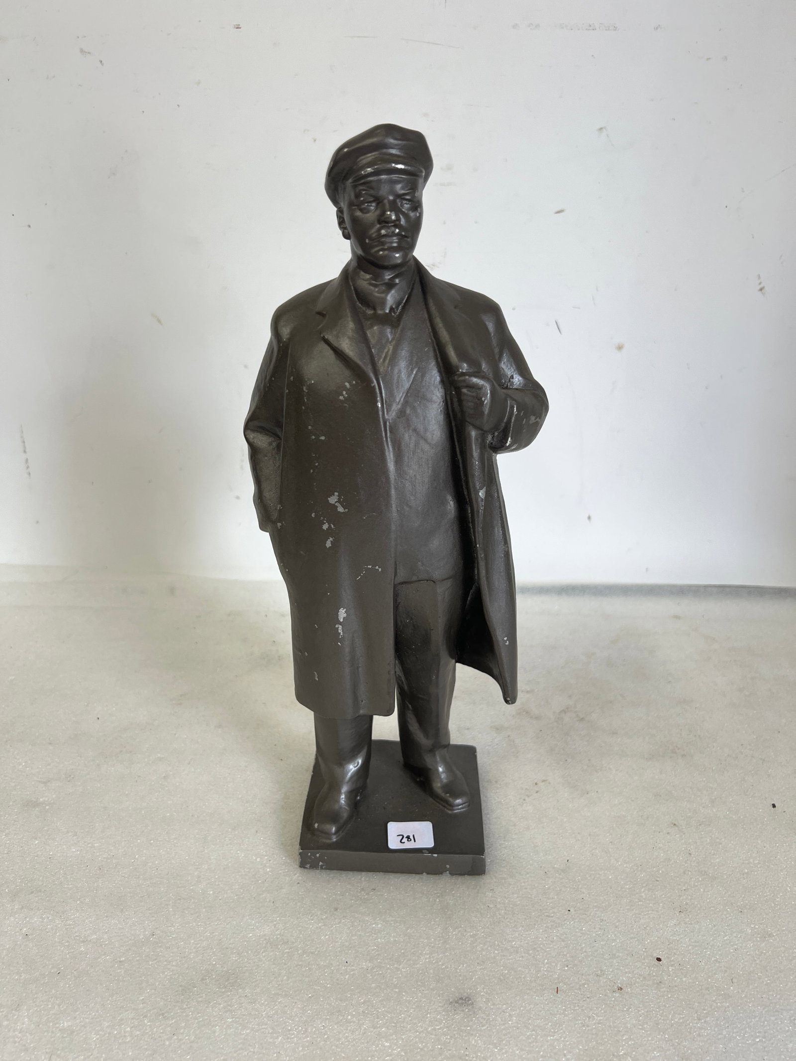 Original Pewter Stalin Statue: Vintage. 15”H by 6.5”W