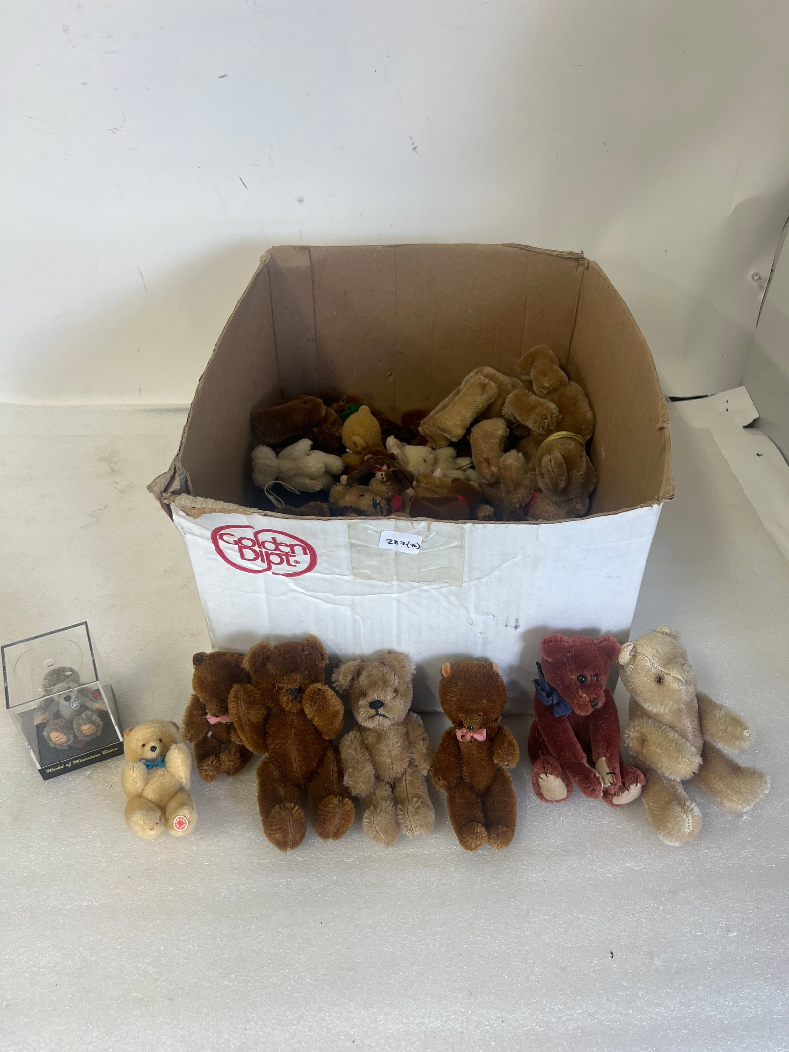 Vintage Lot of Miniature Mohair Bears (40): As pictured. Tallest is 7”H. About 40 in the lot