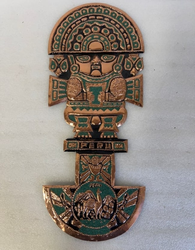 Peruvian Copper 2Part Hinged Plaque: 21"H x 9"W