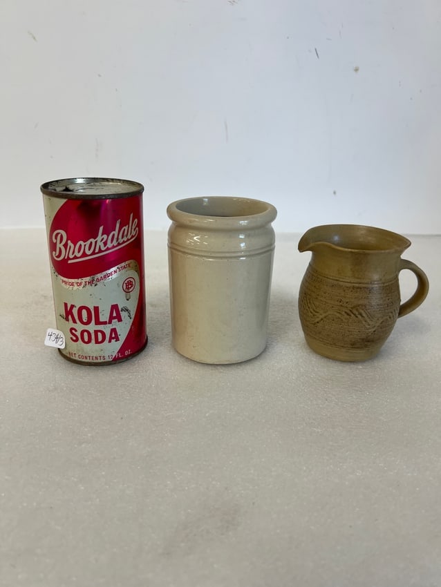 Vintage cups and Soda Can Lot (3): As Pictured Largest 5" H Smallest 3 1/2" H