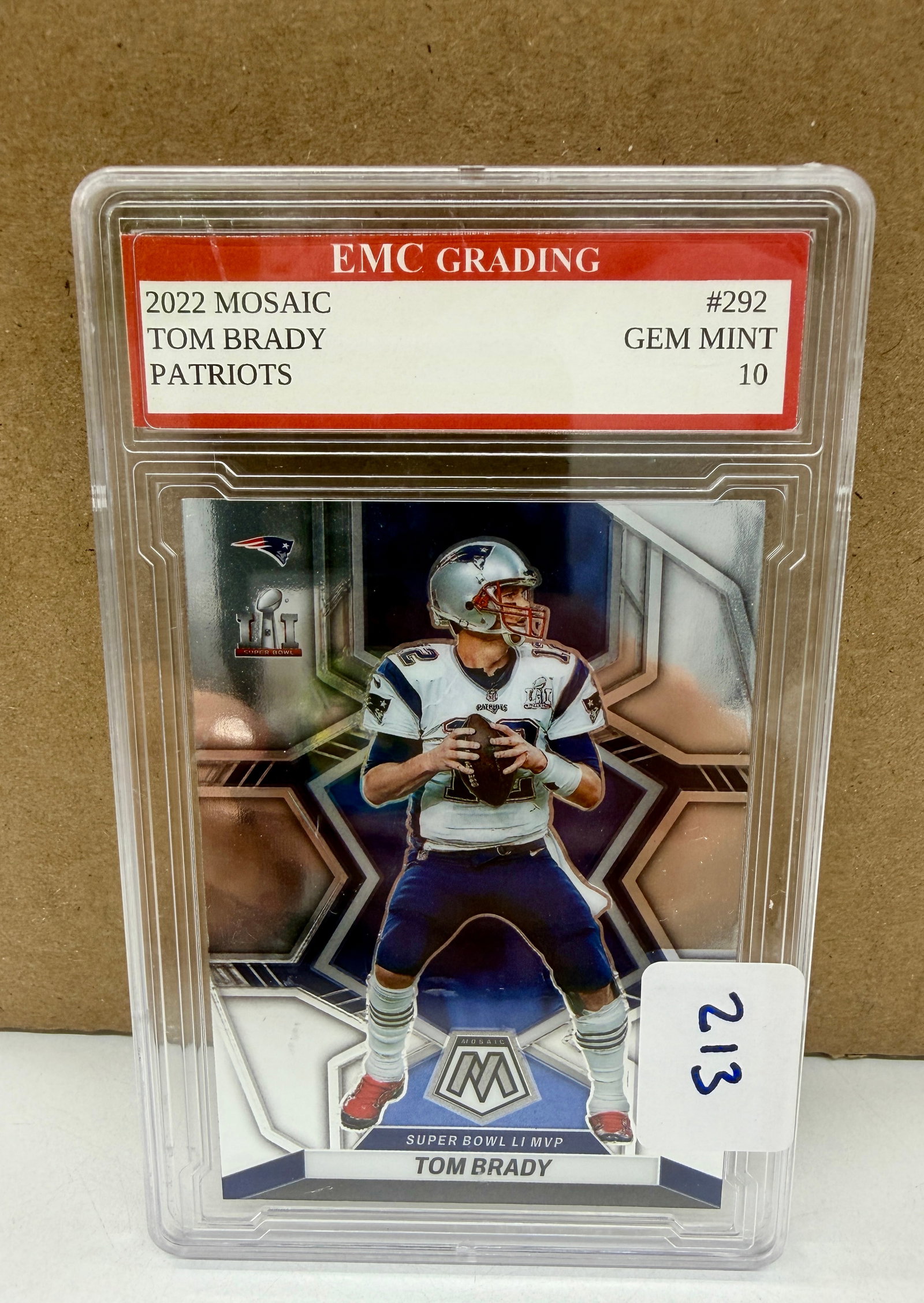 Tom Brady Graded Card: Tom Brady 2022. Mosaic #292 GEM MINT-10. In protective case
