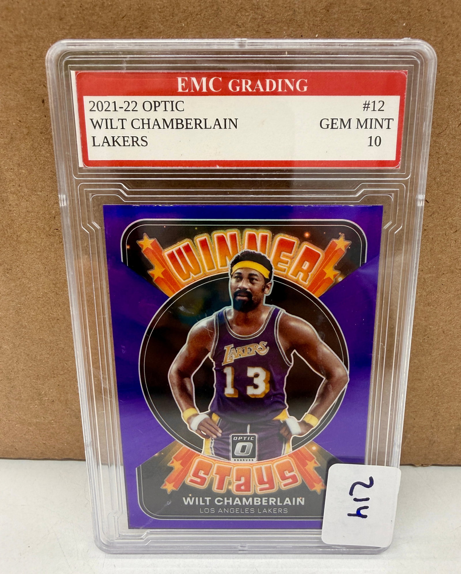 Wilt Chamberlain Graded Card: Wilt Chamberlain 2021-22. Optic #12 GEM MINT-10. In protective case