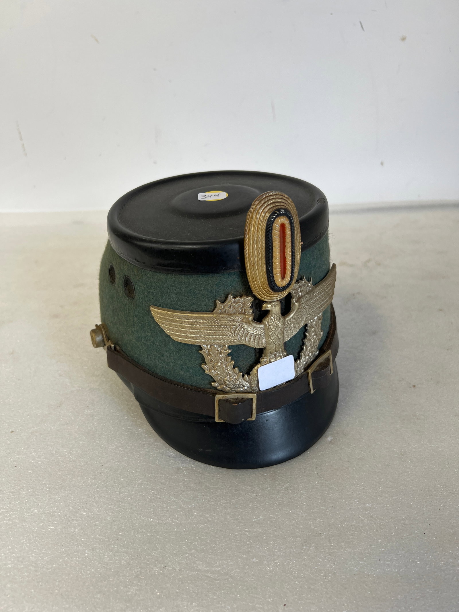 Original WW2 German Police Shako: 7" H by 10" W