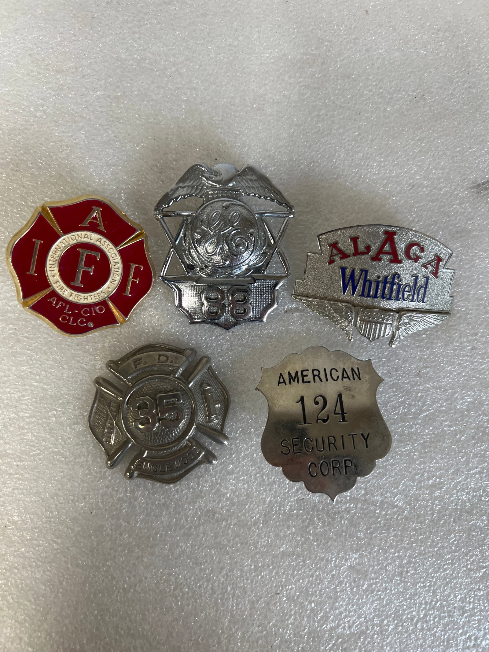 Lot of Vintage Badges (5): As Pictured