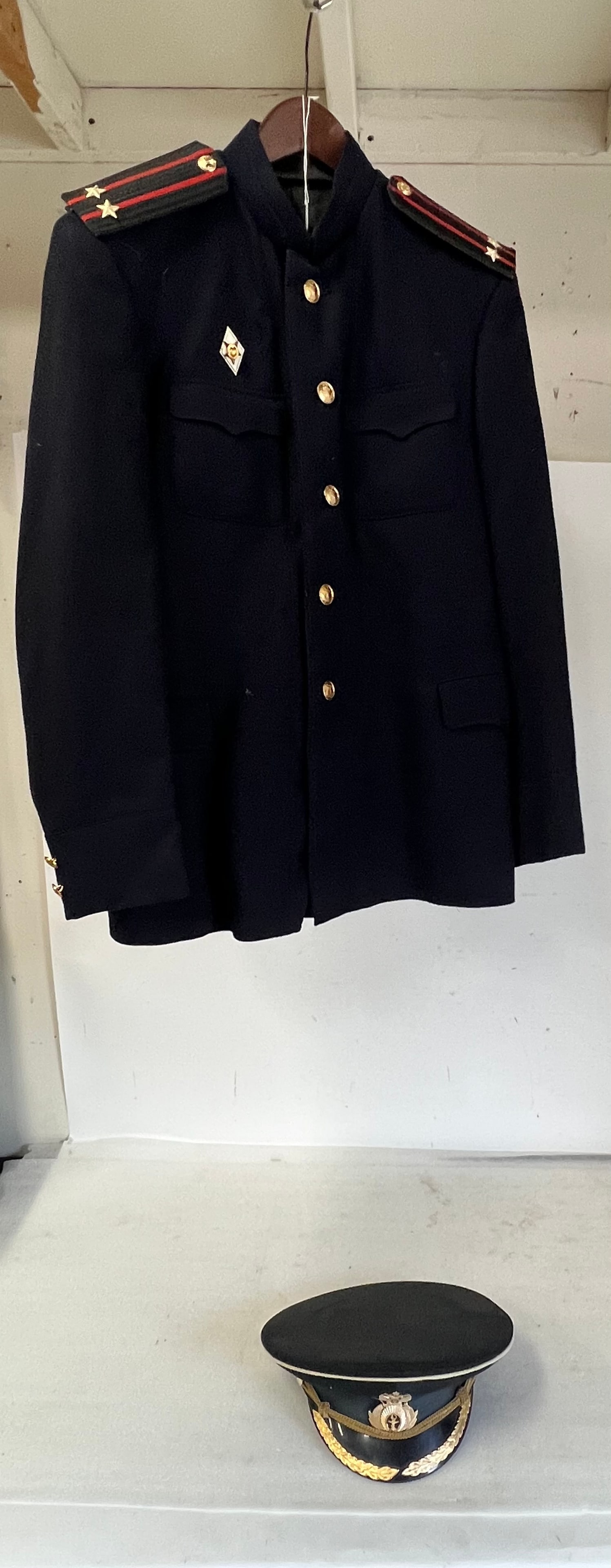 Original Vintage Russian Navy Tunic + Hat: As Pictured