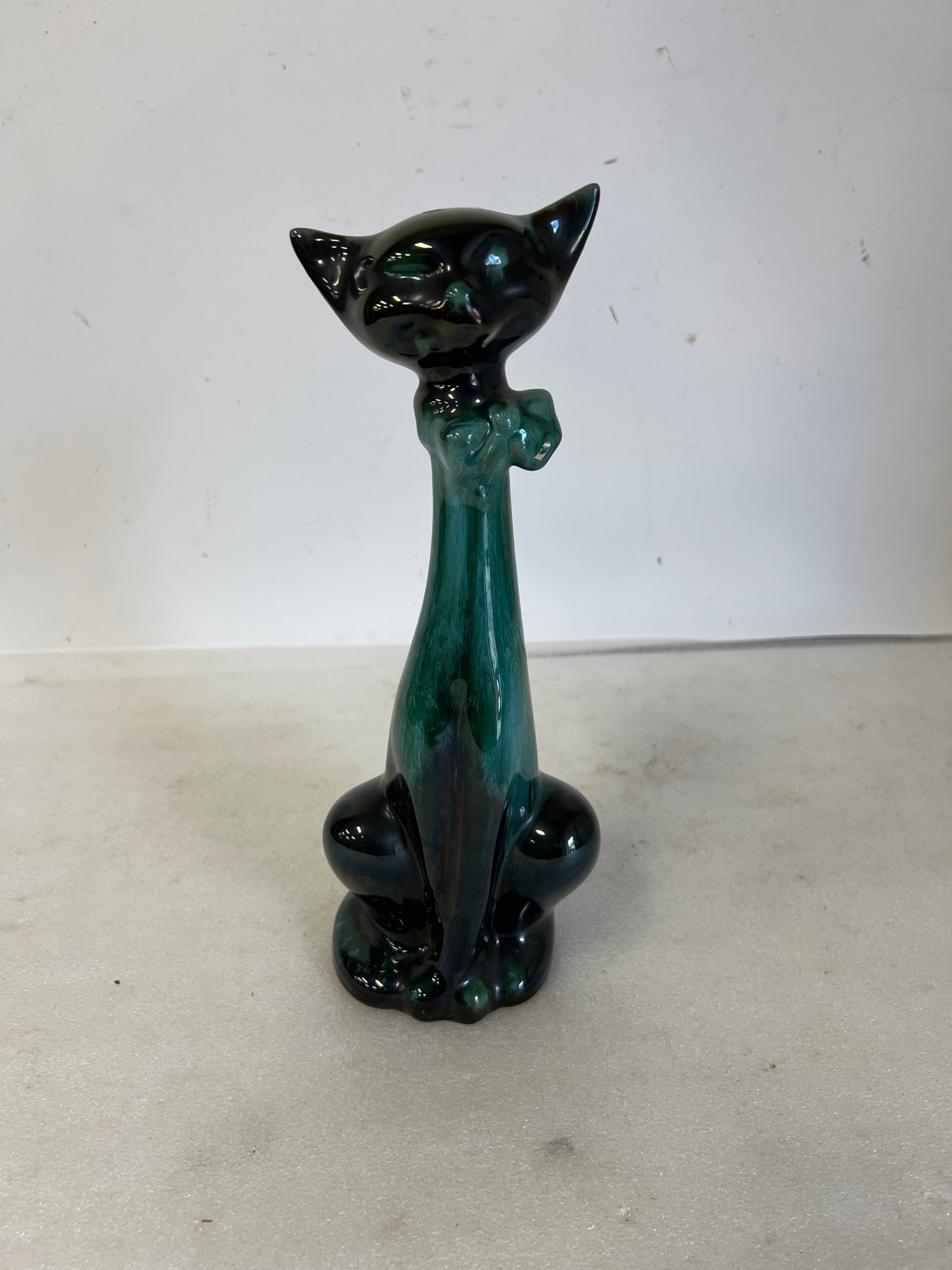 Pottery Cat in the Manner of Fulper: 14"H