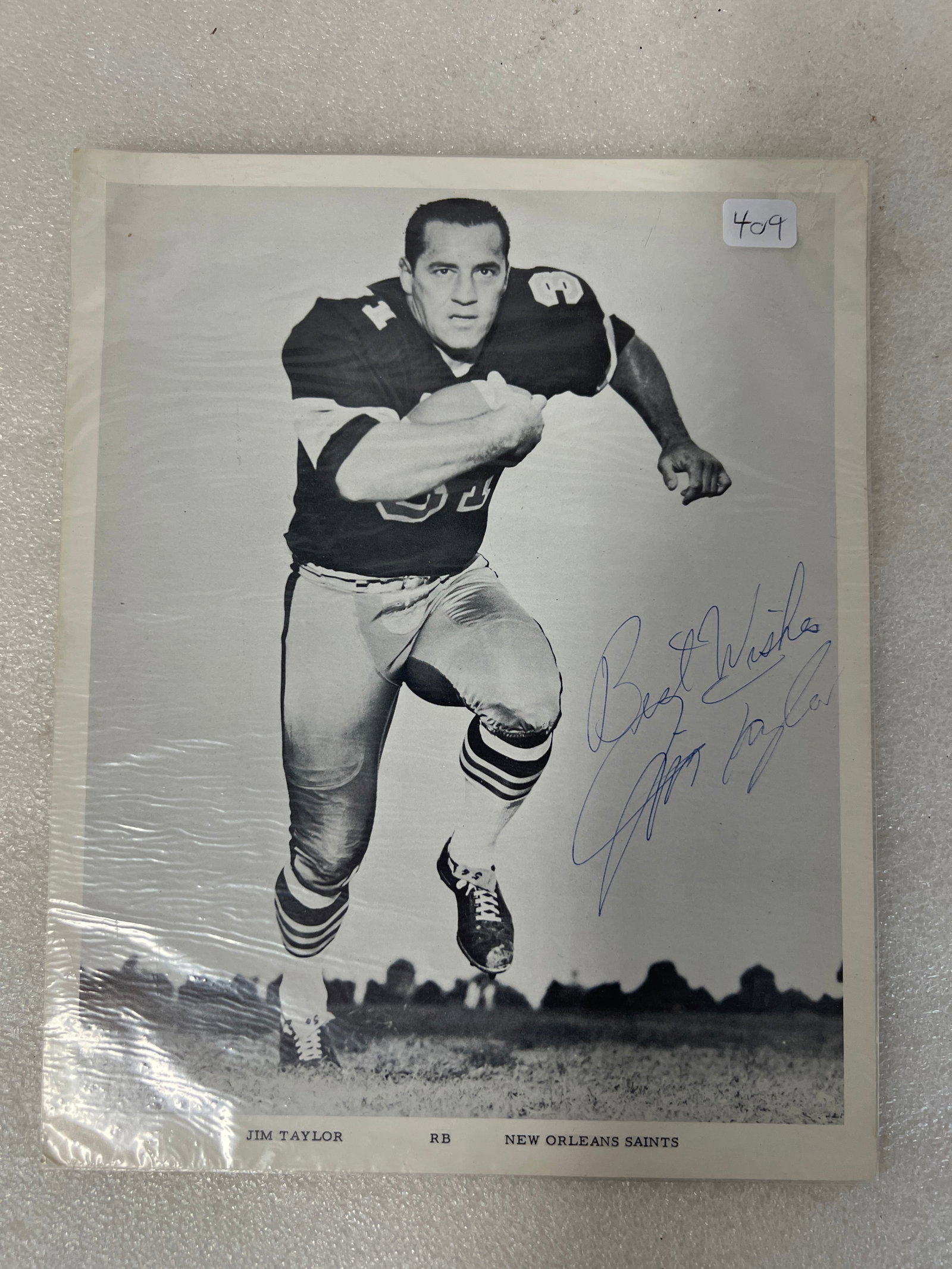 Jim Taylor Signed Photo: New Orleans Saints 8 x 10