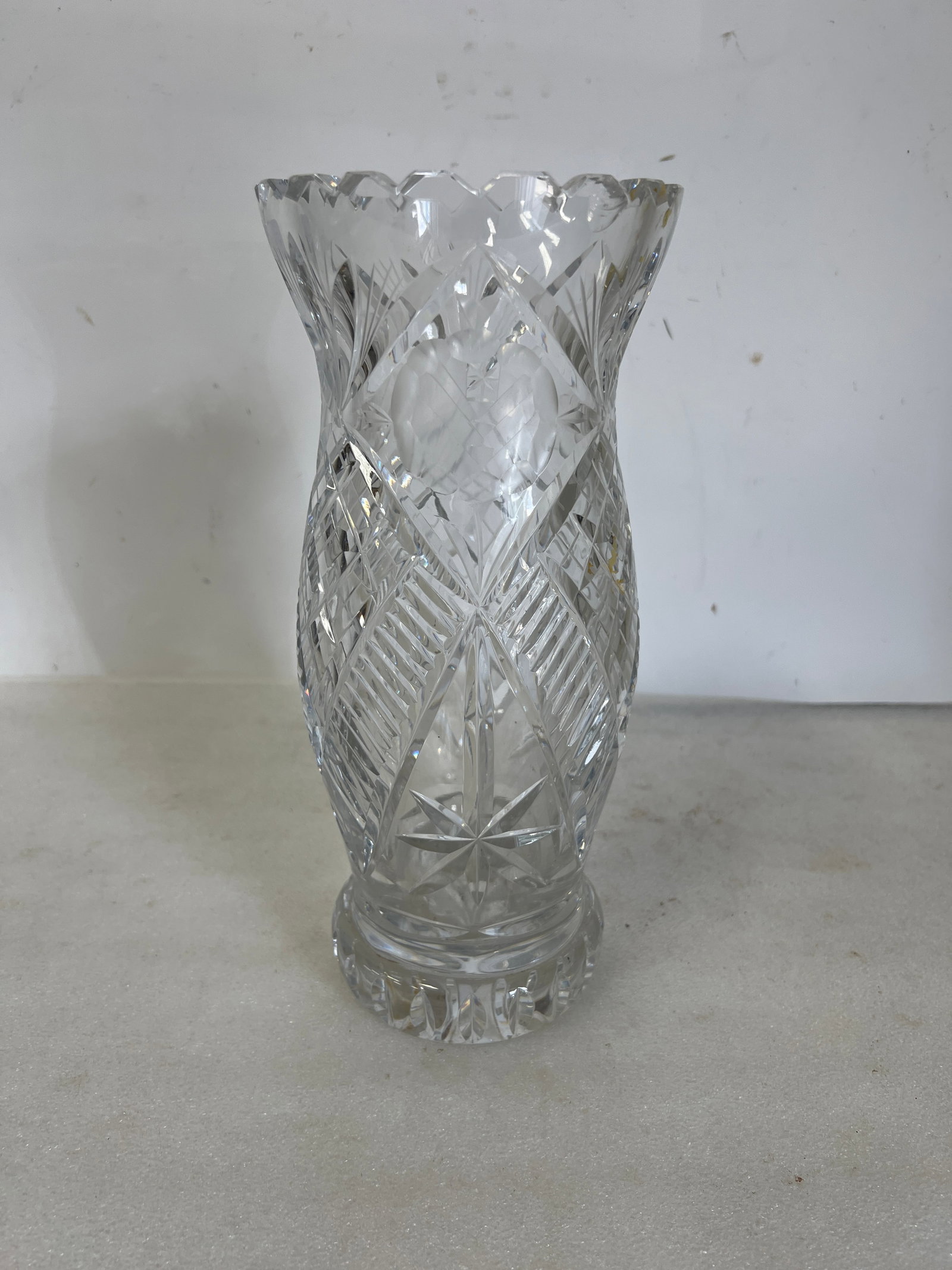 Bohemian Crystal Glass: 12" H