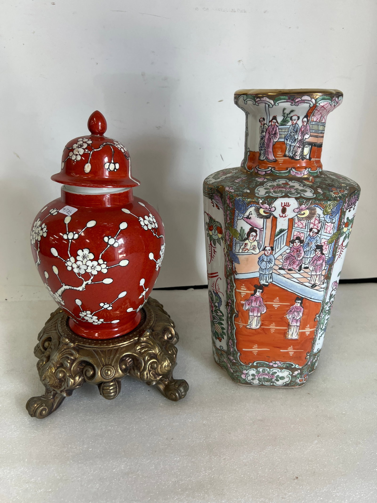 Chinese Porcelain with Stand (2): Largest 14" H Smallest 10" H