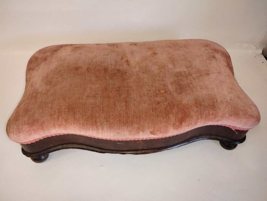 Antique Upholstered Foot Stool (1 of 7)