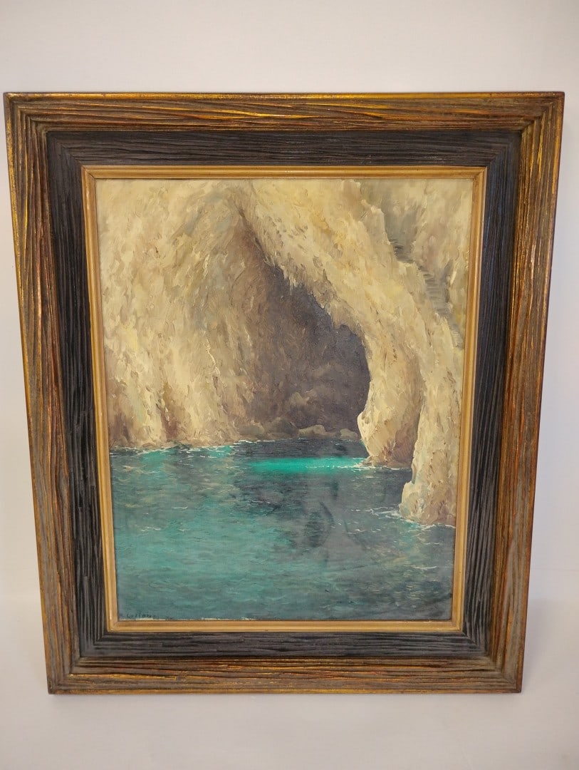 M. Costanzi Oil on Canvas Blue Grotto Signed (1 of 4)