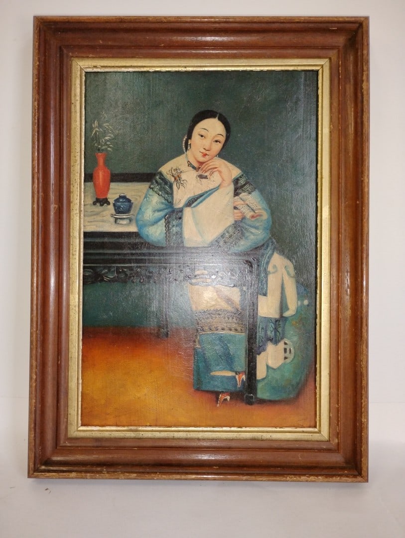Antique Chinese School Painting: On Board. 18 3/8" x 13 1/2"