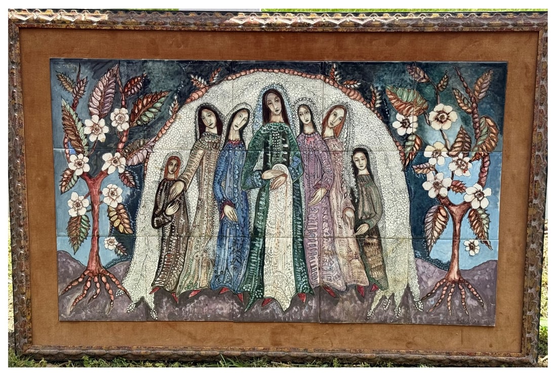 Nina Balaban; 20thC. Russian Hand Painted Tile Signed (1 of 4)