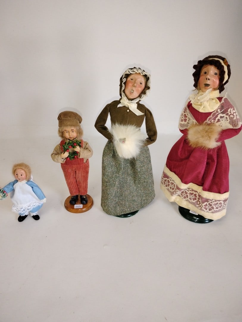 Byers Carolers Figures (3) Plus an add'l figure.: 13"H. 5 1/2" 9 1/2"H