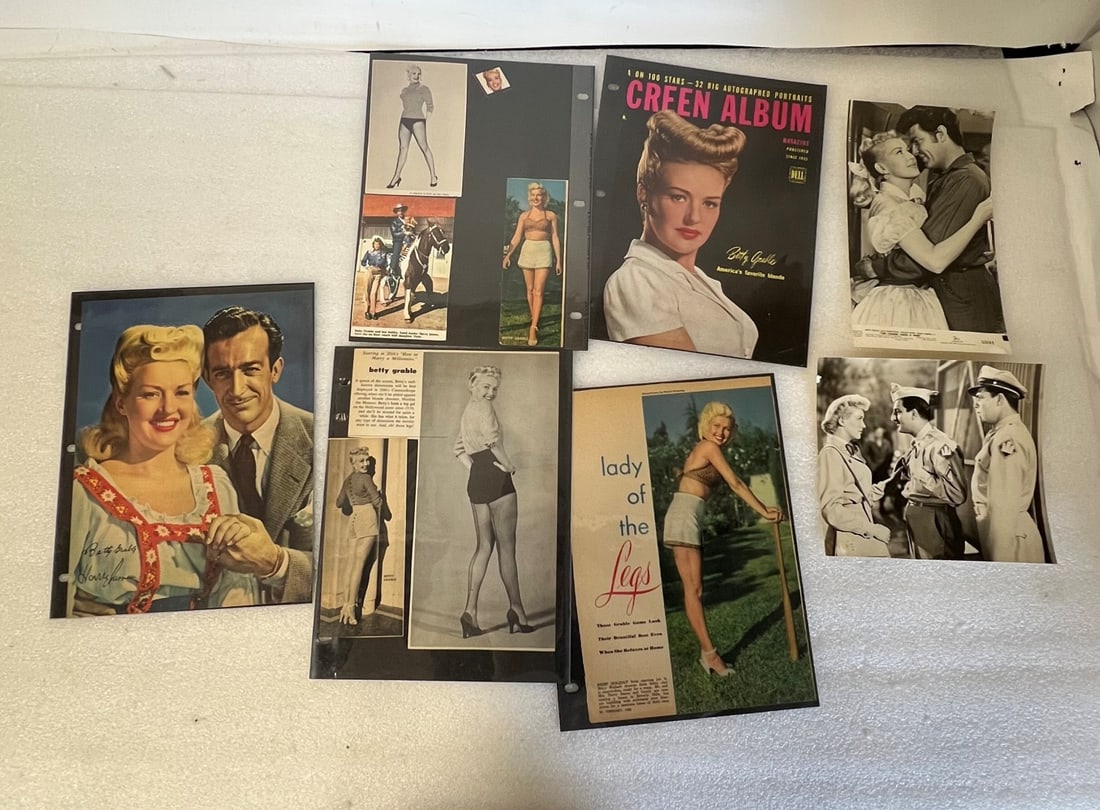 Betty Grable Lot of Vintage Photos and Magazine Covers (16): Varied. Sixteen in the lot.