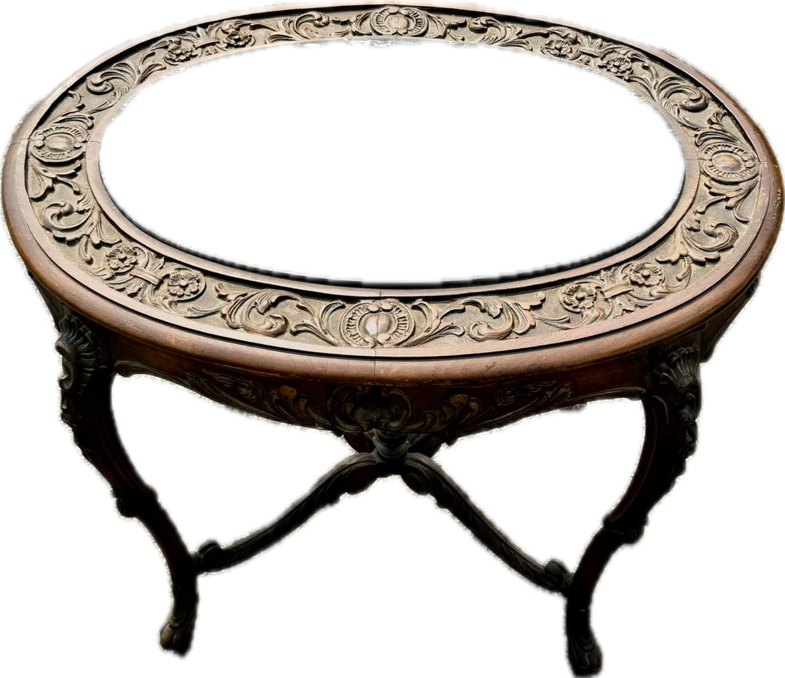 Fancy Victorian Marble-Top Side Table - 2