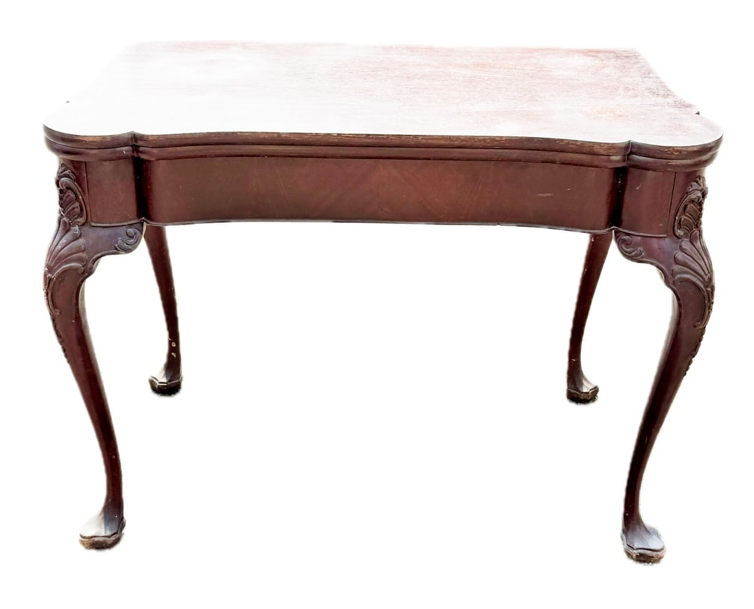 Chippendale Style Carved Mahogany Game Table (1 of 6)