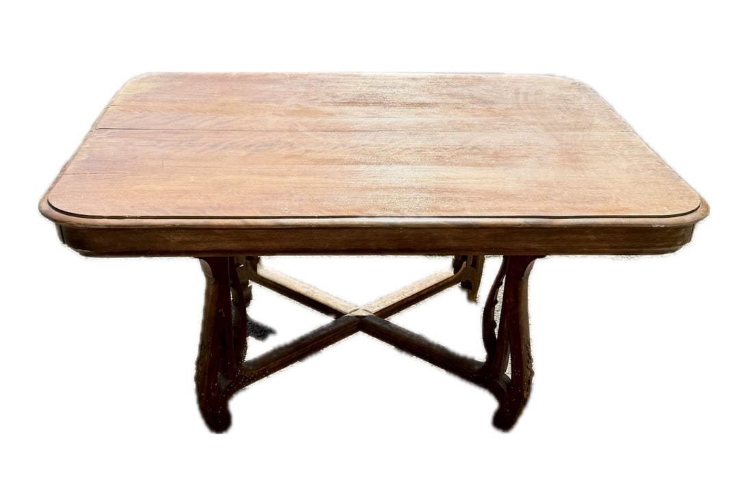 Antique Carved Walnut Dining Table (1 of 4)