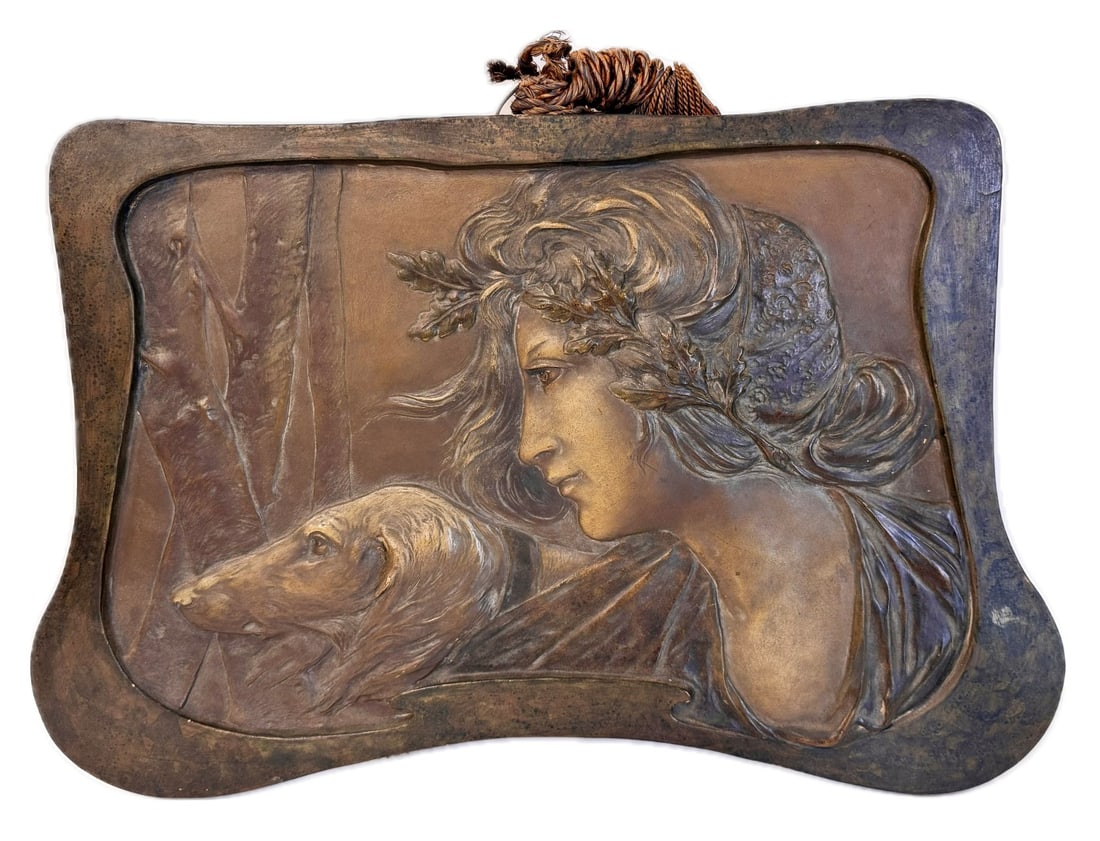 Goldscheider Style Art Nouveau Plaster Relief Plaque (1 of 6)
