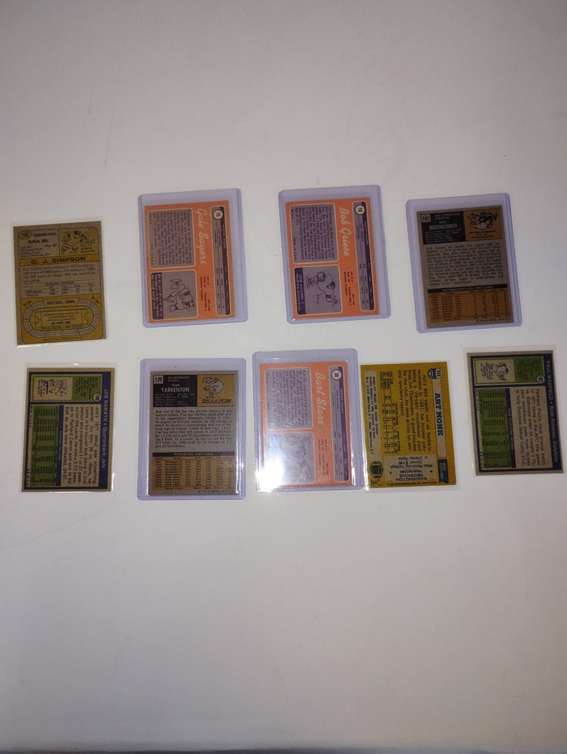 Lot of Nine Football Cards inc. Namath (1 of 3)