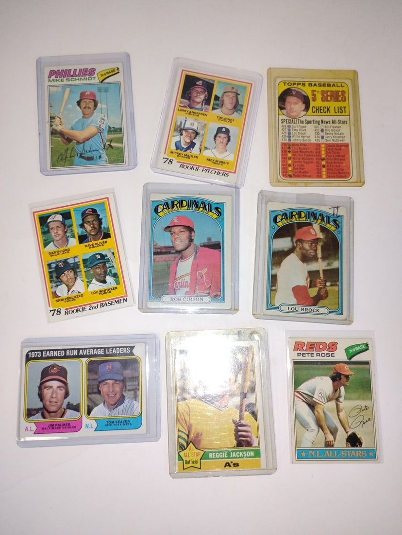 Lot of Nine Baseball Cards (1 of 2)