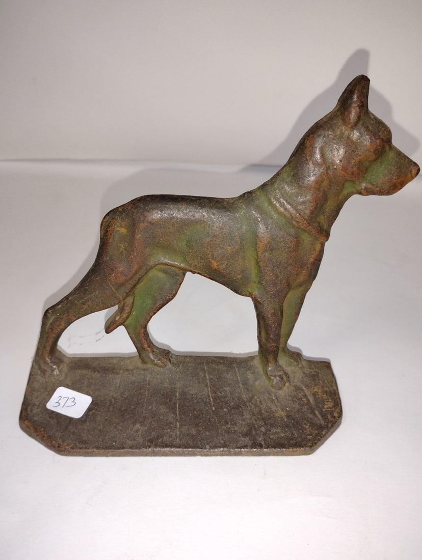 Antique Cast Iron Dog Doorstop (1 of 3)
