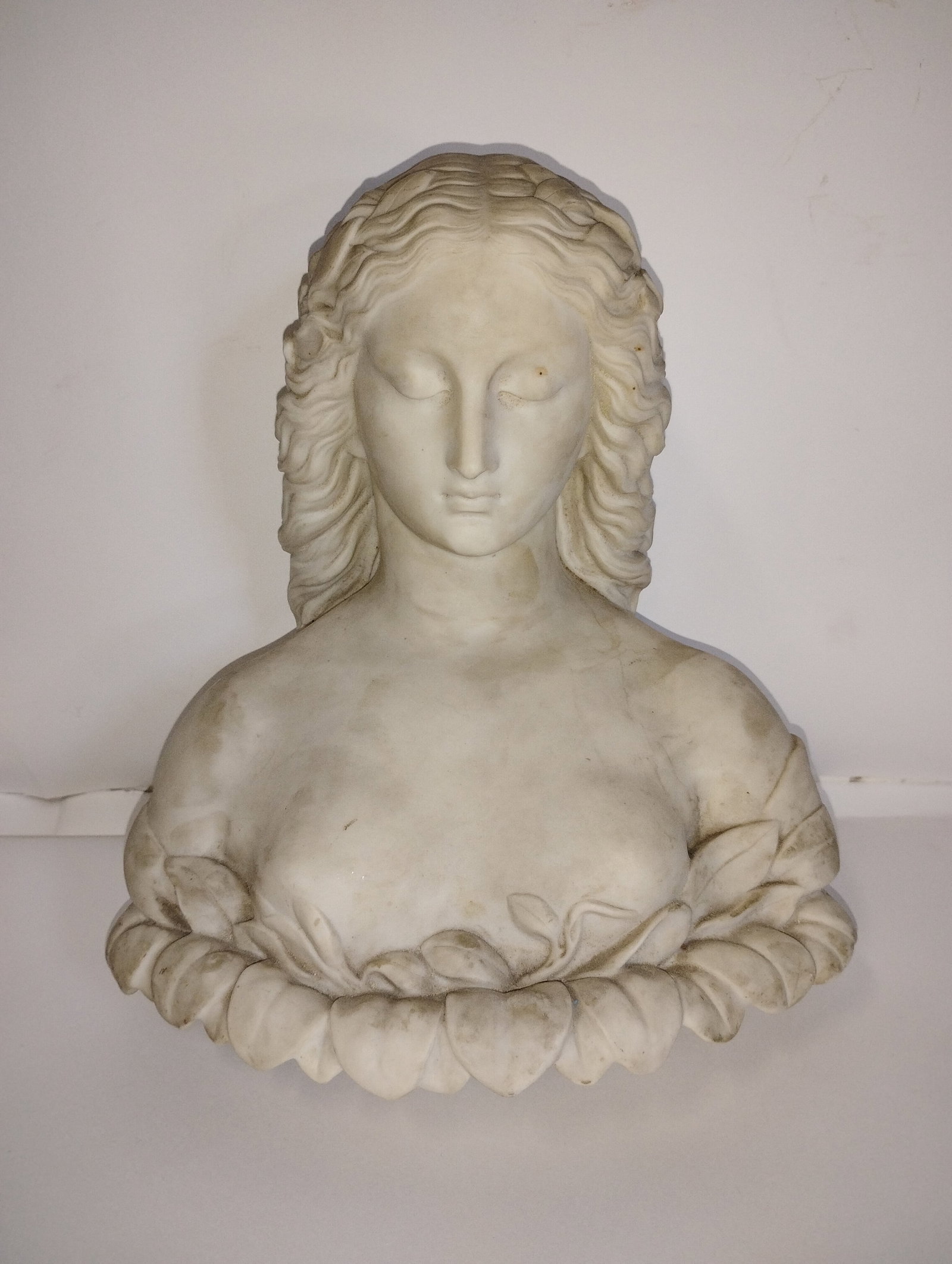 Alabaster Figure of a Classical Lady: As pictured. 10 1/2"H x 10"W Marked Copyright R Copeland and with a number.