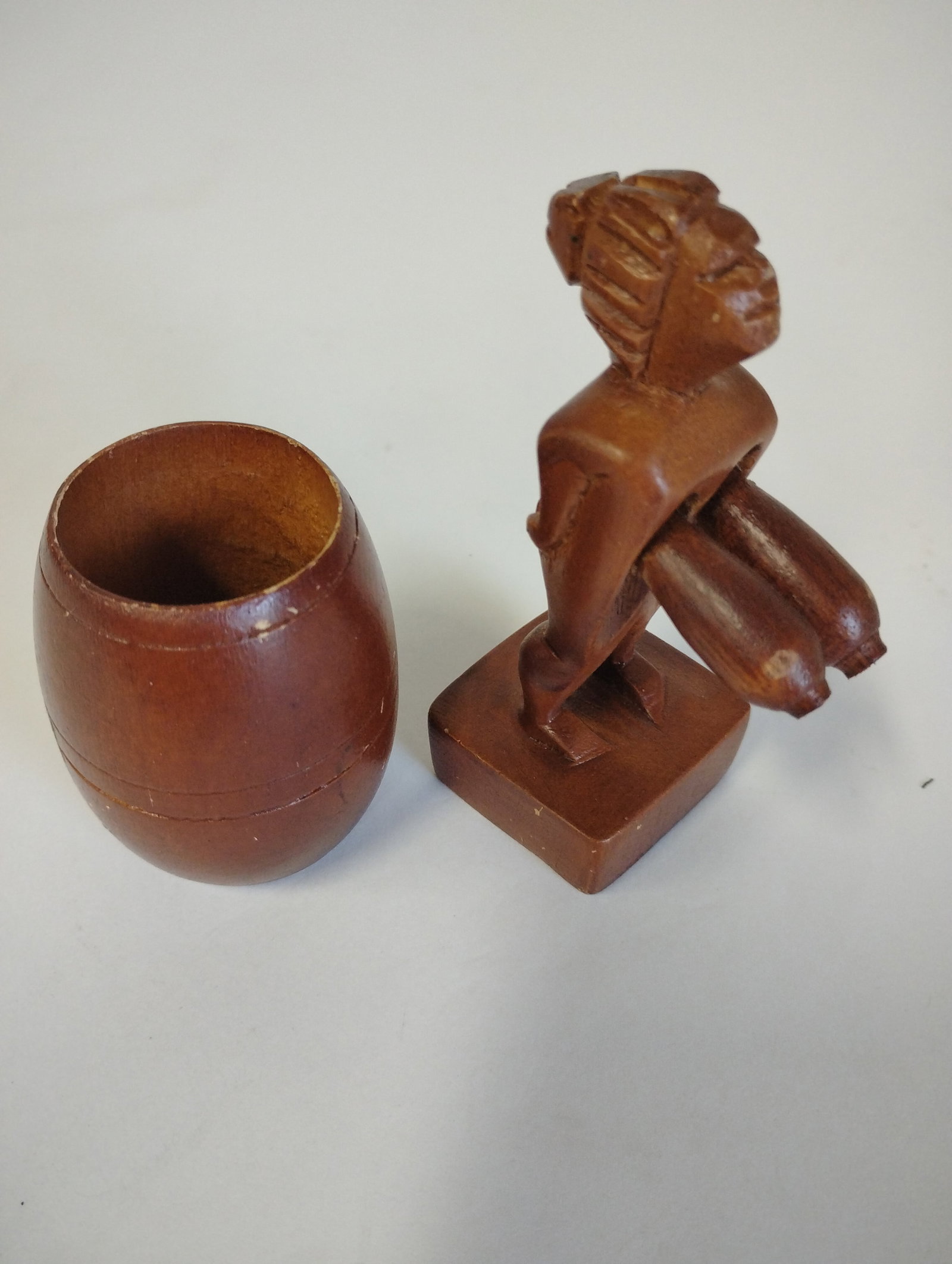 Amusing Vintage Wooden Barrel Figure (1 of 3)