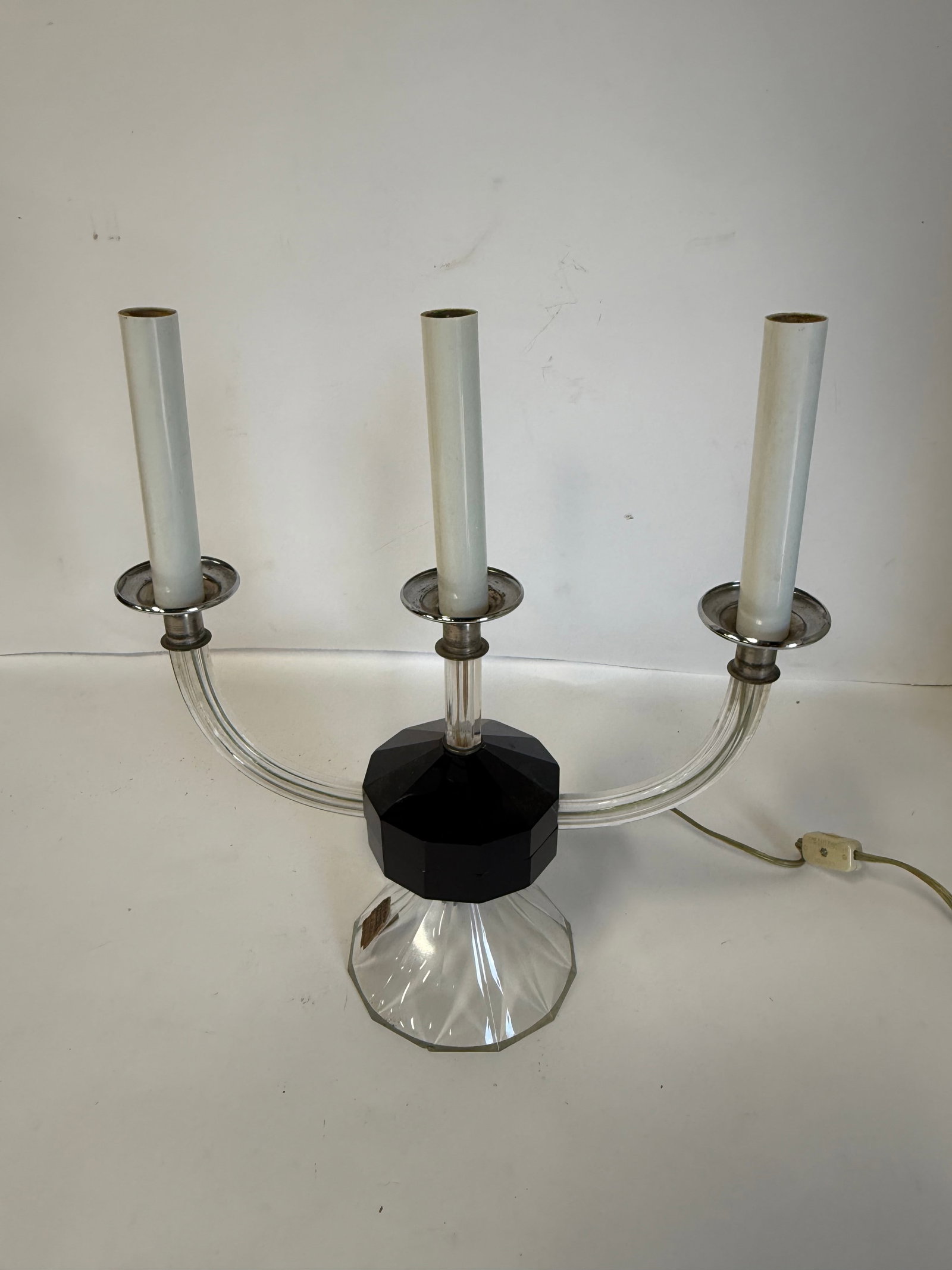 Art Moderne Lucite and Chrome Candlabra (1 of 3)