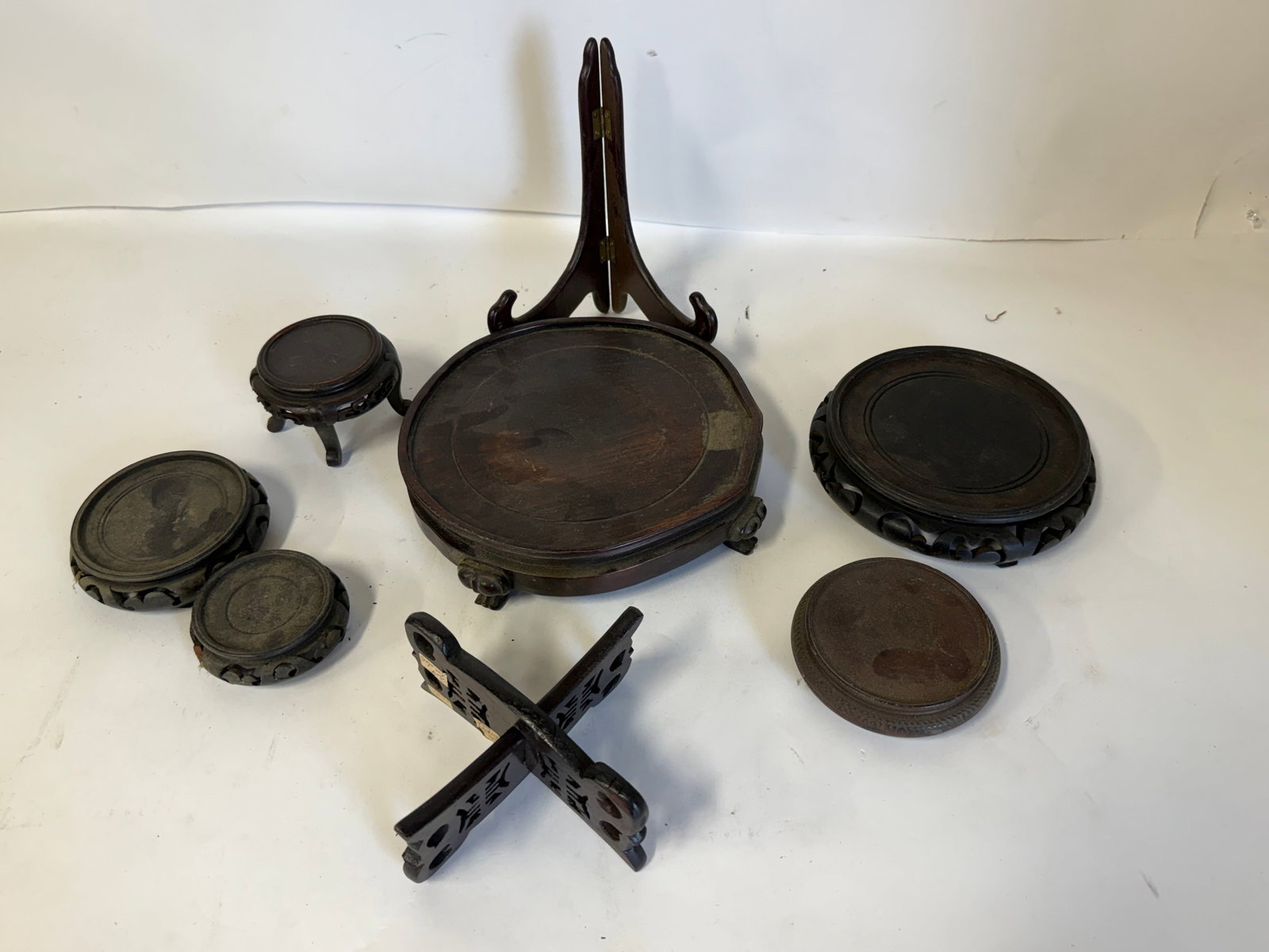 Lot of Antique Chinese Teakwood Stands(8) (1 of 3)