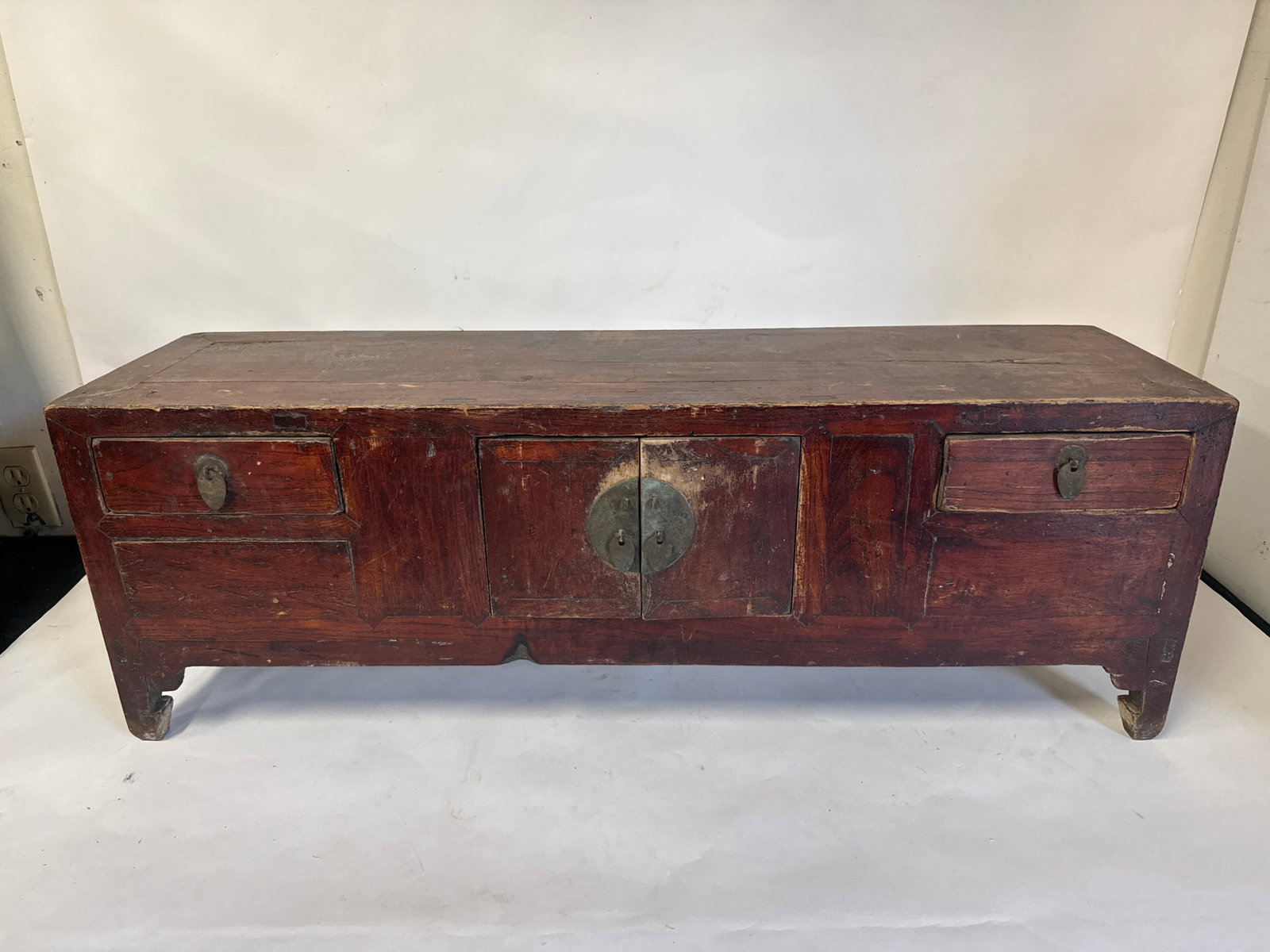 19thC. Chinese Elmwood Petit Ming Cabinet (1 of 9)