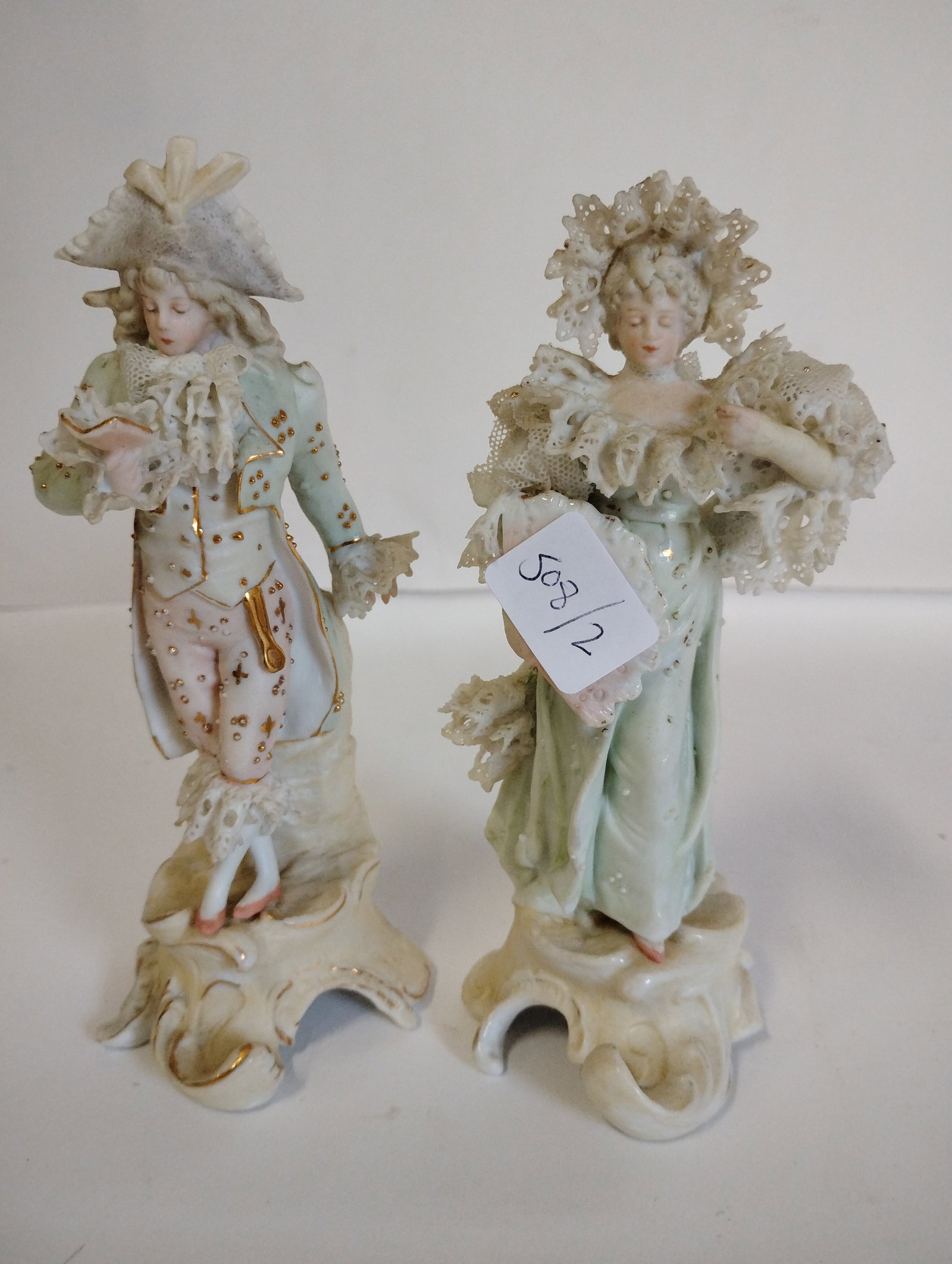 Pr. Classical Bisque Fgures: Minor imperfections 6 1/2"H