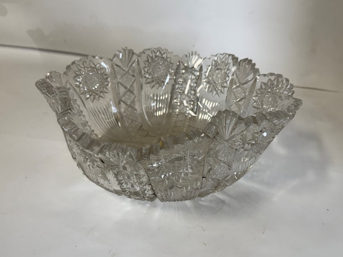 American Brilliant Cut Glass Bowl (1 of 4)