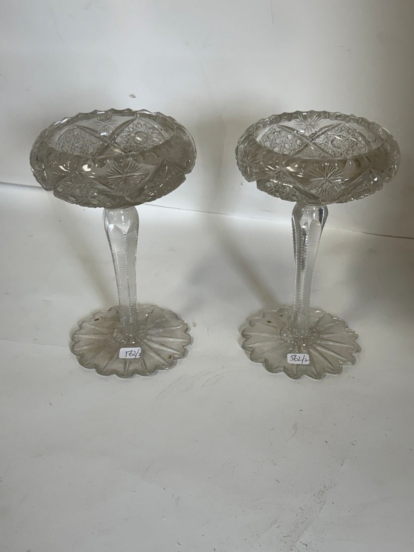 Two(2) American Brilliant Cut Glass Compotes (1 of 4)