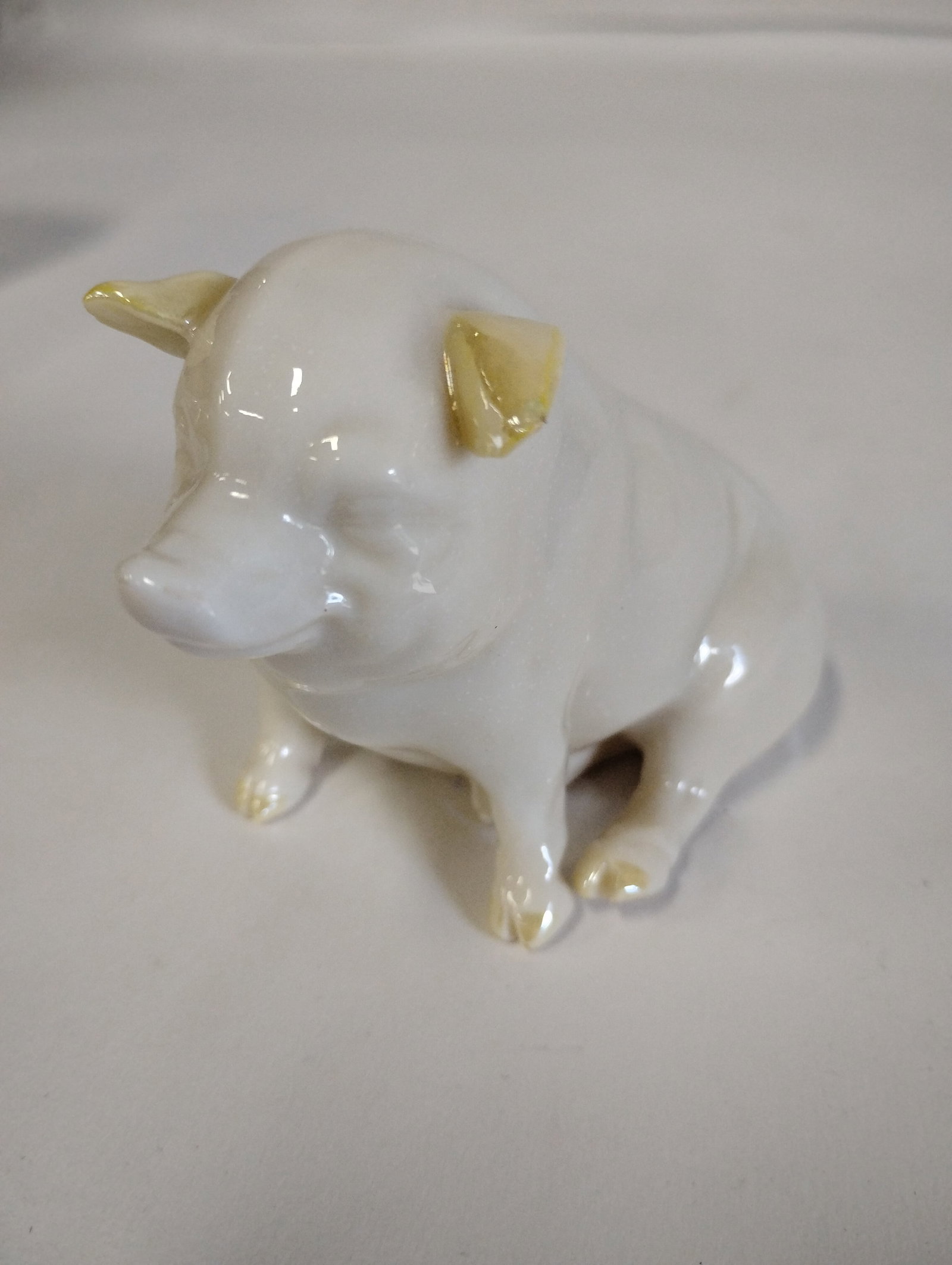 Belleek Figure of a Pig (1 of 3)