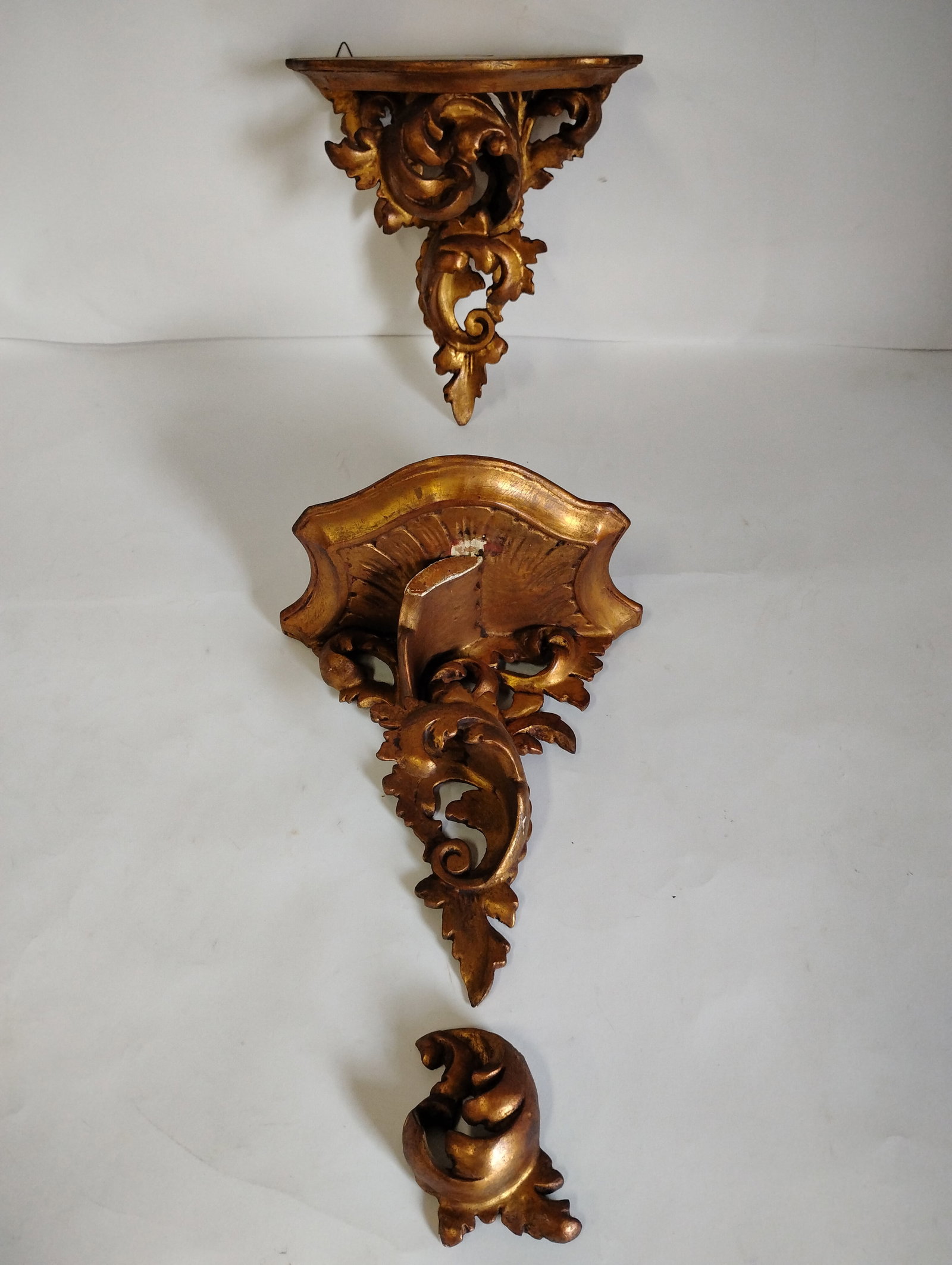 Pr 19th Gilt Bracket Wall Brackets (1 of 6)