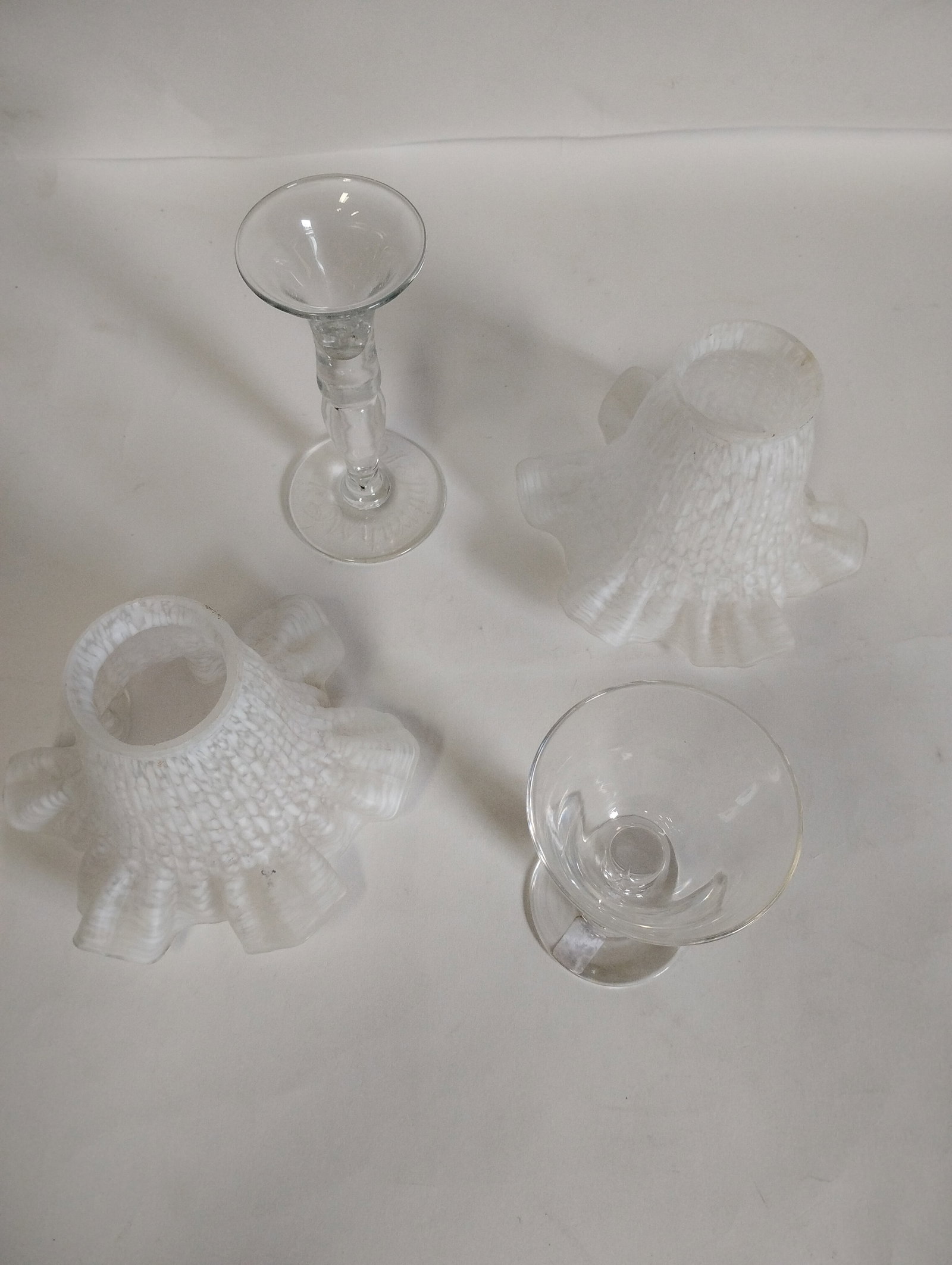 Sgd Steuben Stemware & Other Glass (4): Steuben stemware glass 5"H Wynand and Fockink glass, a pr. of frosted shade Four items in the lot